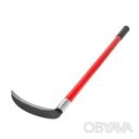 Ручная мини-коса для травы нераскладная на заклёпках с эргономичной красной