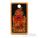 Доска кухонная разделочная деревянная расписная "Хохлома №1" 29.5х16