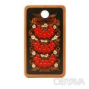 Доска кухонная разделочная деревянная расписная "Хохлома №3" 29.5х16