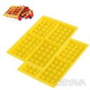 Набор из 2 форм силиконовых для выпечки вафель 28x18x1.5 см Желтый