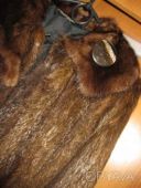 Натуральная шуба, длинная, нутрия, воротник норка, размер 42-44, км0723