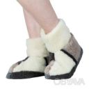 Чуни женские из шерсти мериносовой овчины в крупную клетку 44-45