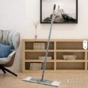 Плоская швабра с микрофибровой насадкой для мытья пола Серый