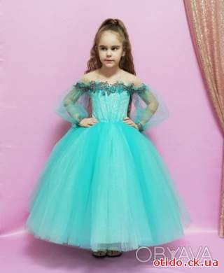 Нарядное праздничное выпускное детское платье с пышной юбкой № 23-04
