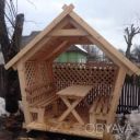 Беседка деревʼяна 2-х секційна решітка