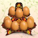 Декоративная Пасхальная подставка для яиц №12 "Хохлома" (12 яиц) низкая (1