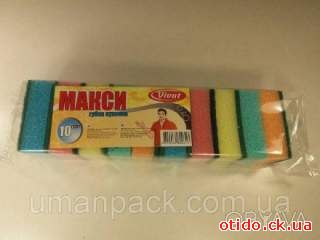 Мочалка поролоновая а10 (Макси) Vivat (1 пачка)