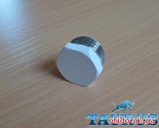 Белая простая заглушка монолитная ThermoPulse White 3/4" на полотенцесушитель