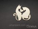 Деревянные заготовки из фанеры. LOVE кошки. 9х9см