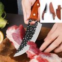 Обвалочный нож для мяса Satori из нержавеющей стали в кожаном чехле с кованым