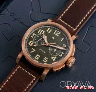 Мужские наручные механические Pilot Chronograph бронза