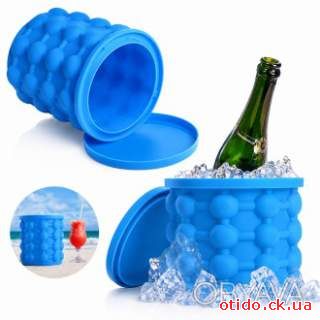 Силиконовая форма ведро для льда с крышкой Ice Cube Maker Genie для охлаждения