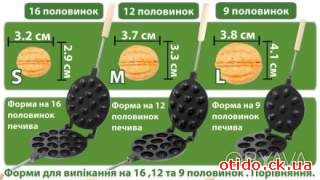 Форма для выпечки орешков орешница с антипригарным / тефлоновым покрытием