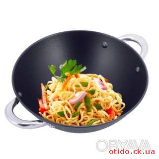 Казан чугунный WOK с антипригарным покрытием и аксессуарами для индукции и