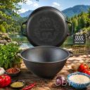 Казан узбекский чугунный WOK с крышкой-сковородой 12 л чугунный Maysternya