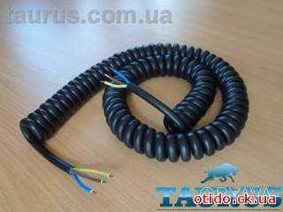 Кабель спиральный чёрный ThermoPulse Power Black 3G1.5; Длина 0.75m