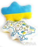 Подушка &laquo;Карта Украины&raquo; декоративная мягкая игрушка 57 &times; 36 &times; 13