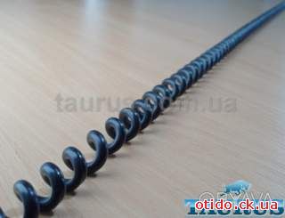 Кабель спиральный чёрный Black 0, 75m с заземлением до 2000W