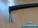 Кабель спиральный чёрный ThermoPulse Power Black 0.5m 3G1.5 / растяжение до