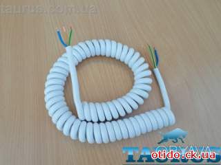 Кабель спиральный белый ThermoPulse Power White 0.5m 3G1.5 / растяжение до 3м