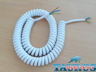 Кабель спиральный белый ThermoPulse Power White 0.75m 3G1.5 / растяжение до 4