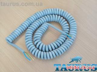 Кабель спиральный серый ThermoPulse Power Gray 1m 3G1.5 / растяжение до 6м