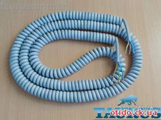 Кабель спиральный серый ThermoPulse Power Gray 2m 3G1.5 / растяжение до 12м
